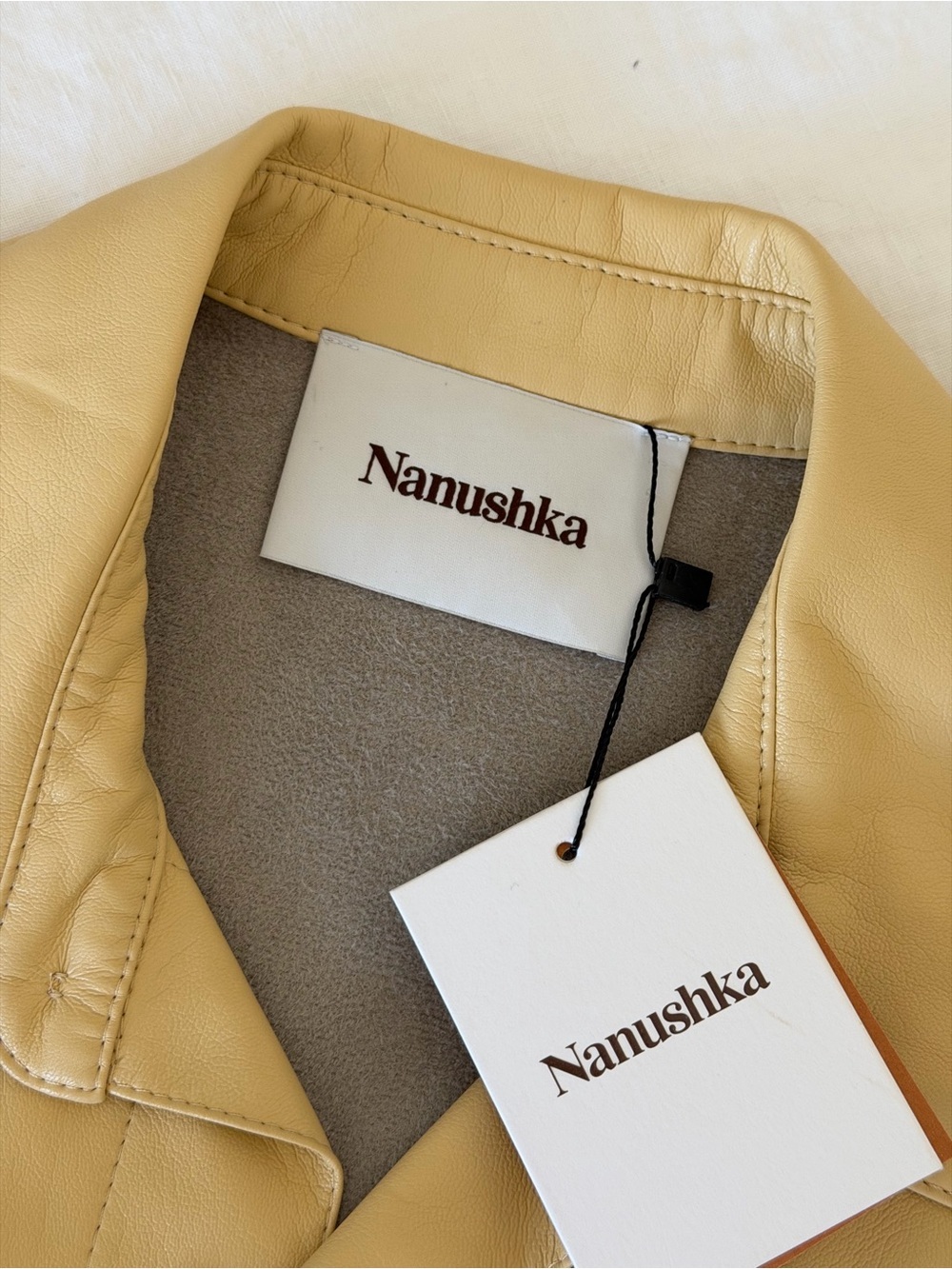 Nanushka Ashton vegan leather jumpsuit in butter yellow, size S, NWT - Picture 7 of 10